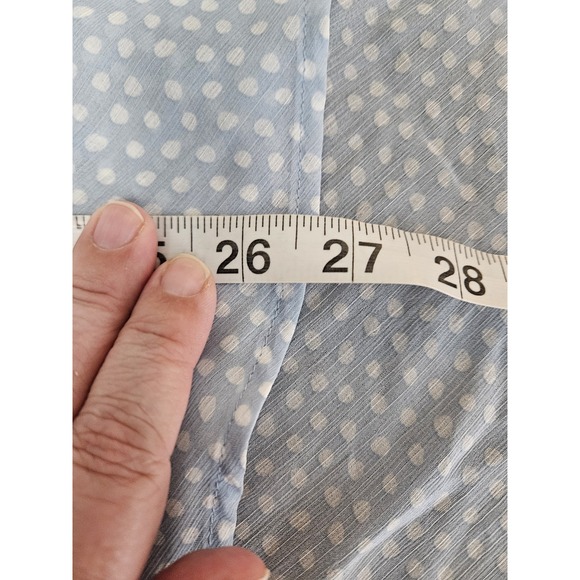 Torrid Blue Polka Dot Long Sleeve Ruffle Tunic Dress Size 1 1X Babydoll Boho - Picture 6 of 7